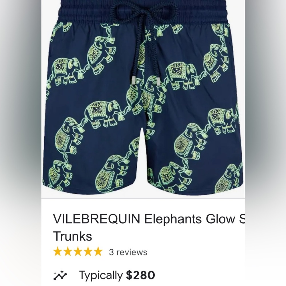 Men’s Vilebrequin Swim Trunks Elephant Pattern - Size XXXL